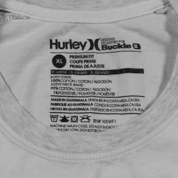 Hurley x Buckle Premium Fit Raglan Long Sleeve Tee Men’s XL White/Gray - Picture 5 of 7